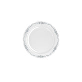 9 In. Gray / Silver Victorian Design Plates | 20 Count